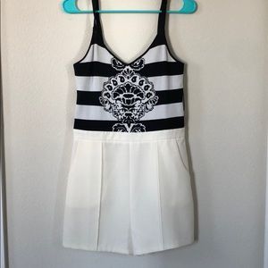 Black and white formal romper